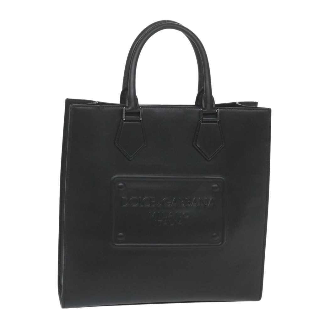 DOLCE&GABBANA Tote Bag Calf leather 2way Black Auth bs10232 - Picture 2 of 16